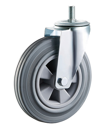 Industrial Grey Rubber Caster with plastic core