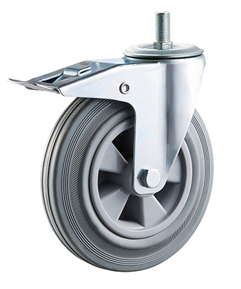 Industrial Grey Rubber Caster with plastic core