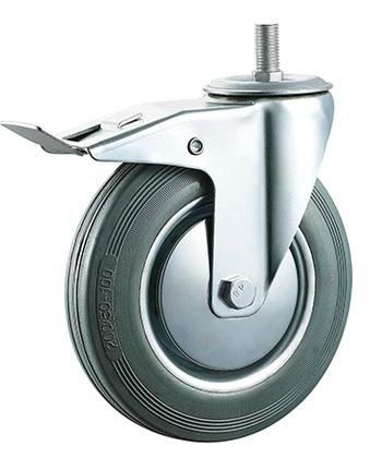 Industrial Grey Rubber Caster with steel core