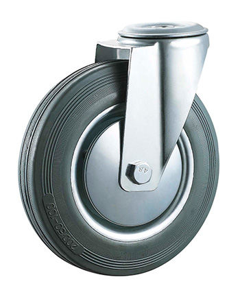 Industrial Grey Rubber Caster with steel core