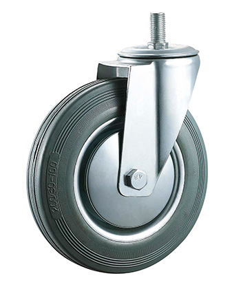 Industrial Grey Rubber Caster with steel core 