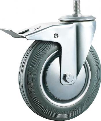Industrial Grey Rubber Caster with steel core  
