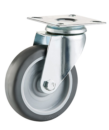 Grey Rubber Non-marking Caster,plain bearing 
