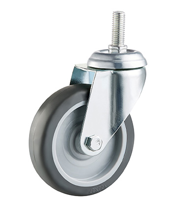 Grey Rubber Non-marking Caster,plain bearing