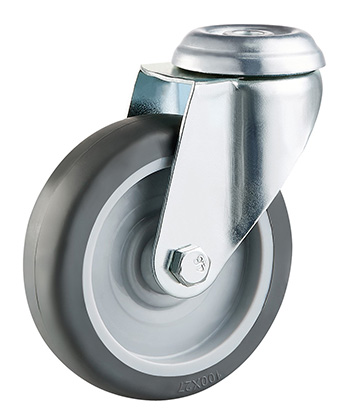 Grey Rubber Non-marking Caster,plain bearing 