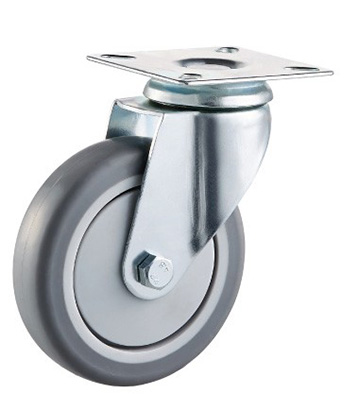 Grey Rubber Non-marking Caster,ball bearing