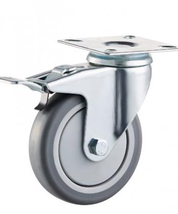 Grey Rubber Non-marking Caster,ball bearing 