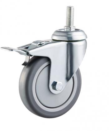Grey Rubber Non-marking Caster,ball bearing