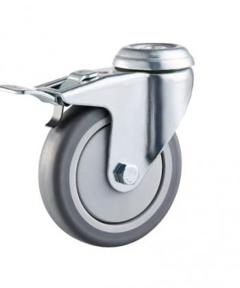 Grey Rubber Non-marking Caster,ball bearing   
