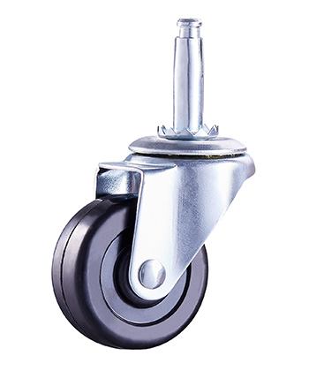 Black Rubber Caster with Grip ring stem/Friction Stem 