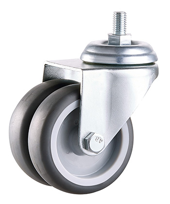 Furniture Twin Caster with Rubber Wheel 50mm/75mm 