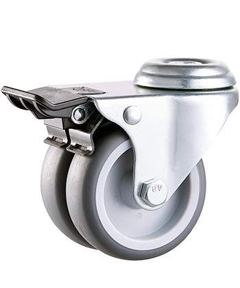 Furniture Twin Caster with Rubber Wheel 50mm/75mm   