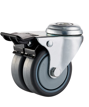 Furniture Twin Caster with Rubber Wheel 50mm/75mm,ball bearing 