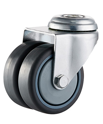 Furniture Twin Caster with Rubber Wheel 50mm/75mm,ball bearing 