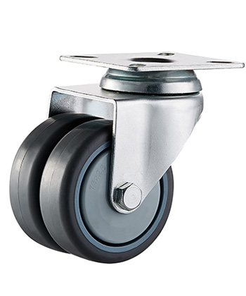 Furniture Twin Caster with Rubber Wheel 50mm/75mm,ball bearing  