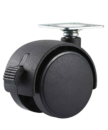 Furniture Twin Caster with Nylon Wheel 30mm/40mm/50mm