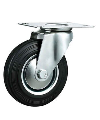 Rubber Caster for Platform Trolley Cart,Roller Bearing