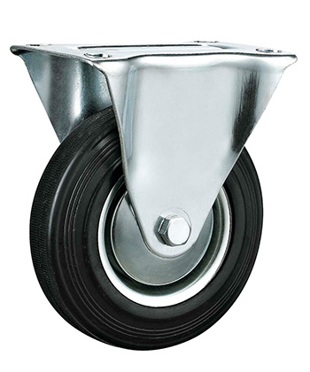 Rubber Caster for Platform Trolley Cart,Roller Bearing 