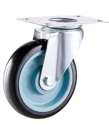 Rubber/PVC Caster for Platform Trolley Cart,Plain Bearing 