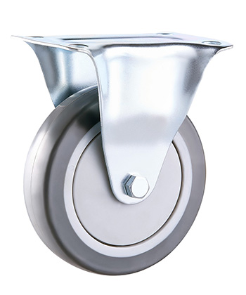 Rubber Caster for Platform Trolley Cart,ball Bearing