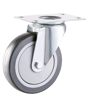 Rubber Caster for Platform Trolley Cart,ball Bearing