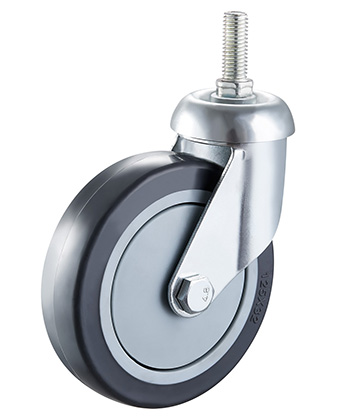 Rubber Caster for Shopping Cart,Ball Bearing