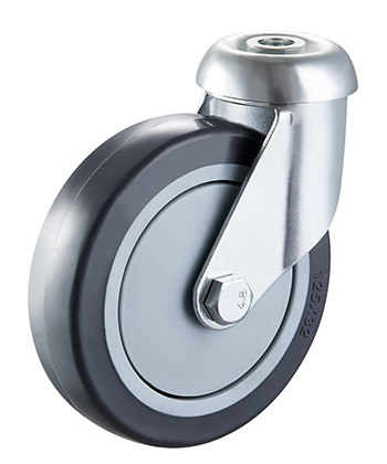 Rubber Caster for Shopping Cart,Ball Bearing 