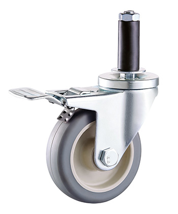 Expanding Caster with Rubber Wheel for Food Cart 