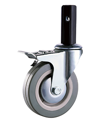 Rubber Caster with Square Socket for Food Cart 