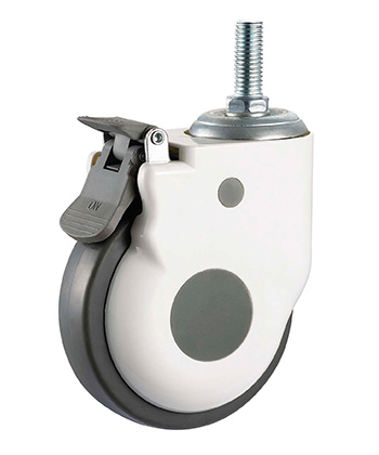 Medical Rubber Caster with Ball Bearing 
