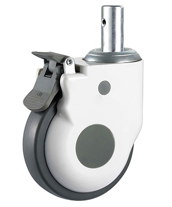 Medical Rubber Caster with Ball Bearing  