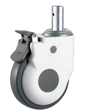 Medical Rubber Caster with Ball Bearing   