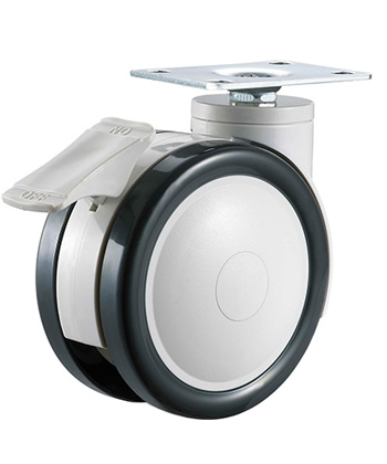 Medical PU/Rubber Caster with Derling Bearing  