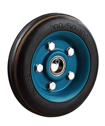 Solid Rubber Wheel with Steel Core 100mm/125mm